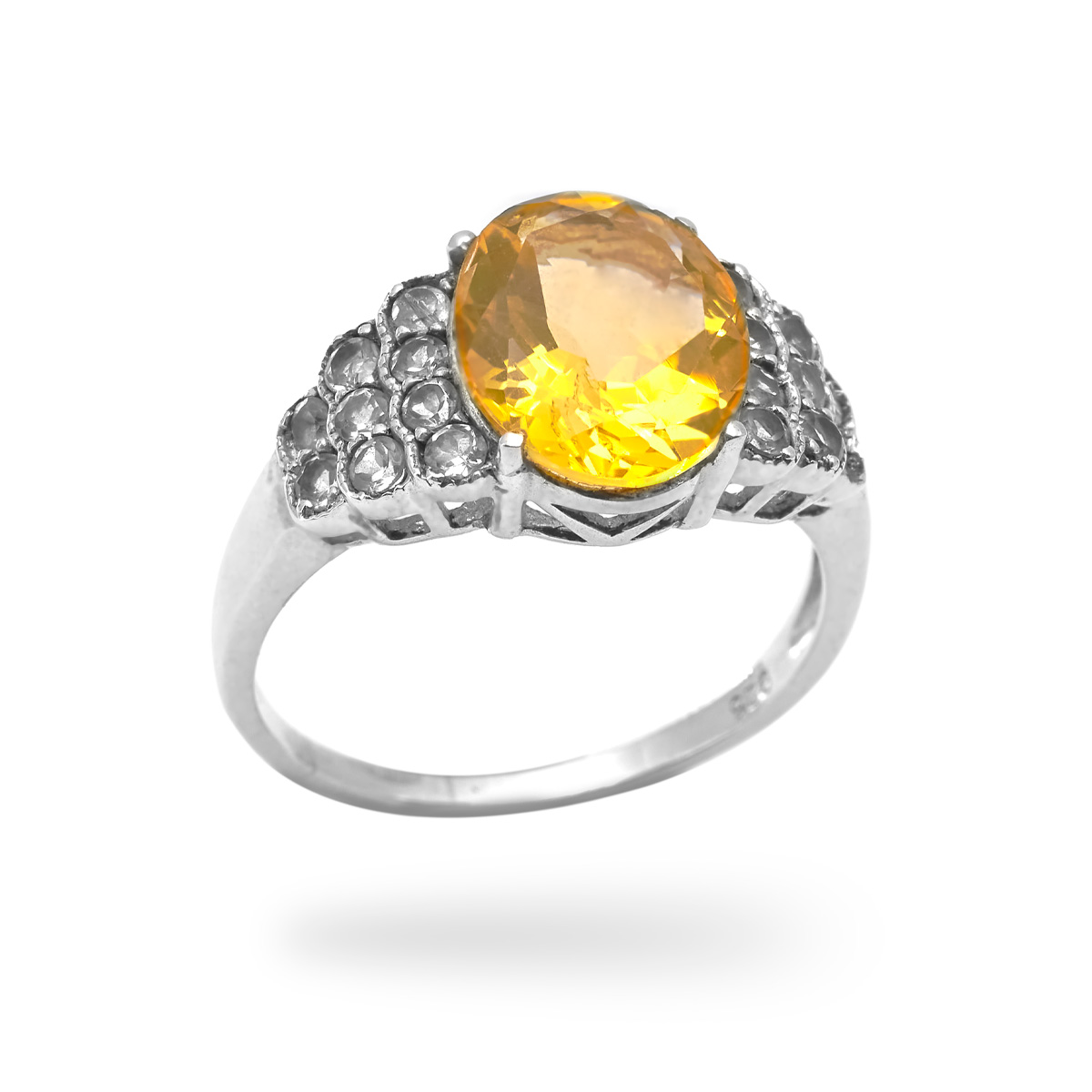 Bague citrine, topaze argent Corinna